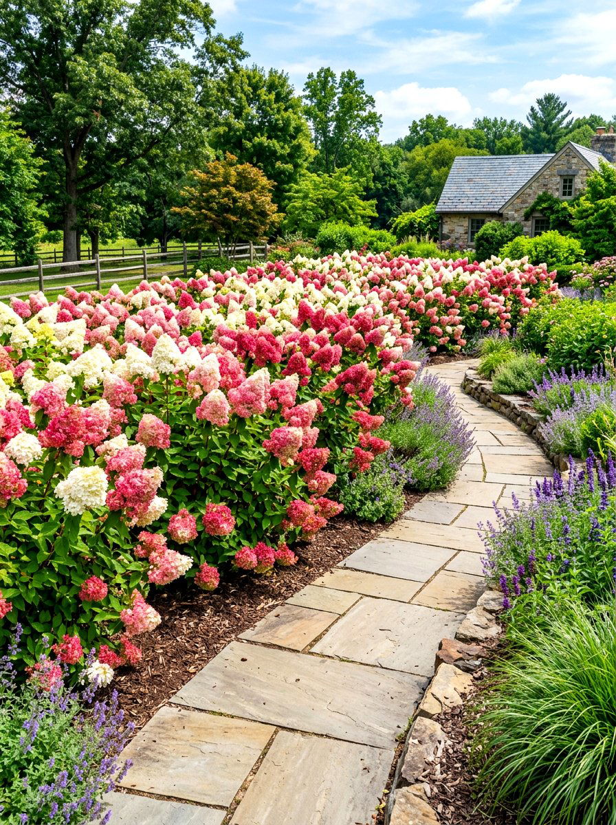 Strawberry Sundae hydrangea garden - 30 hydrangea border ideas