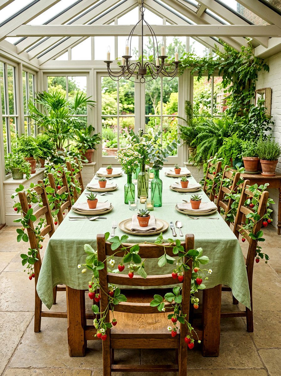 Strawberry Vine Decor - 30 berry table summer ideas