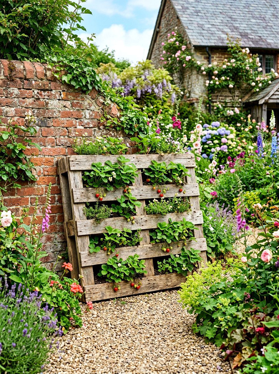 Strawberry pallet planter - 30 strawberry planter ideas