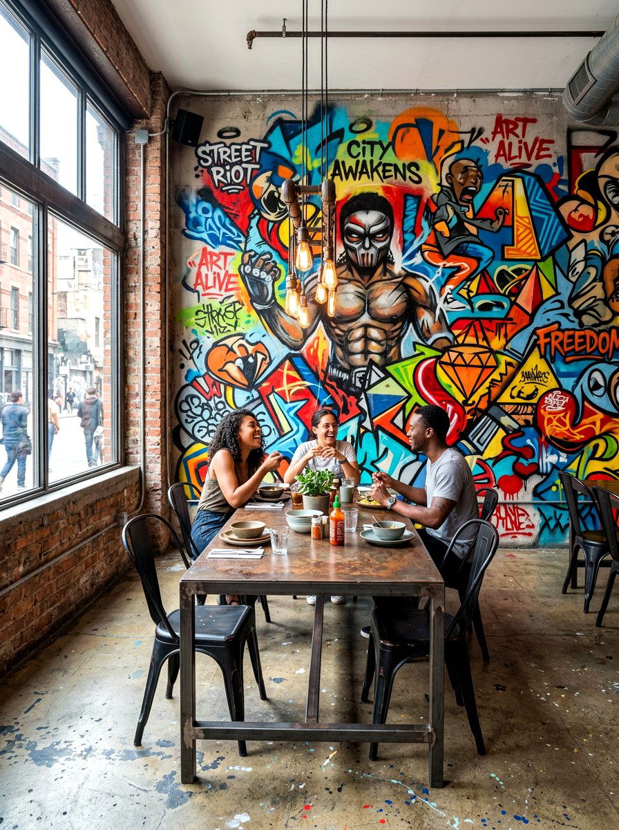 Street art dining room - 30 art filled dining room ideas