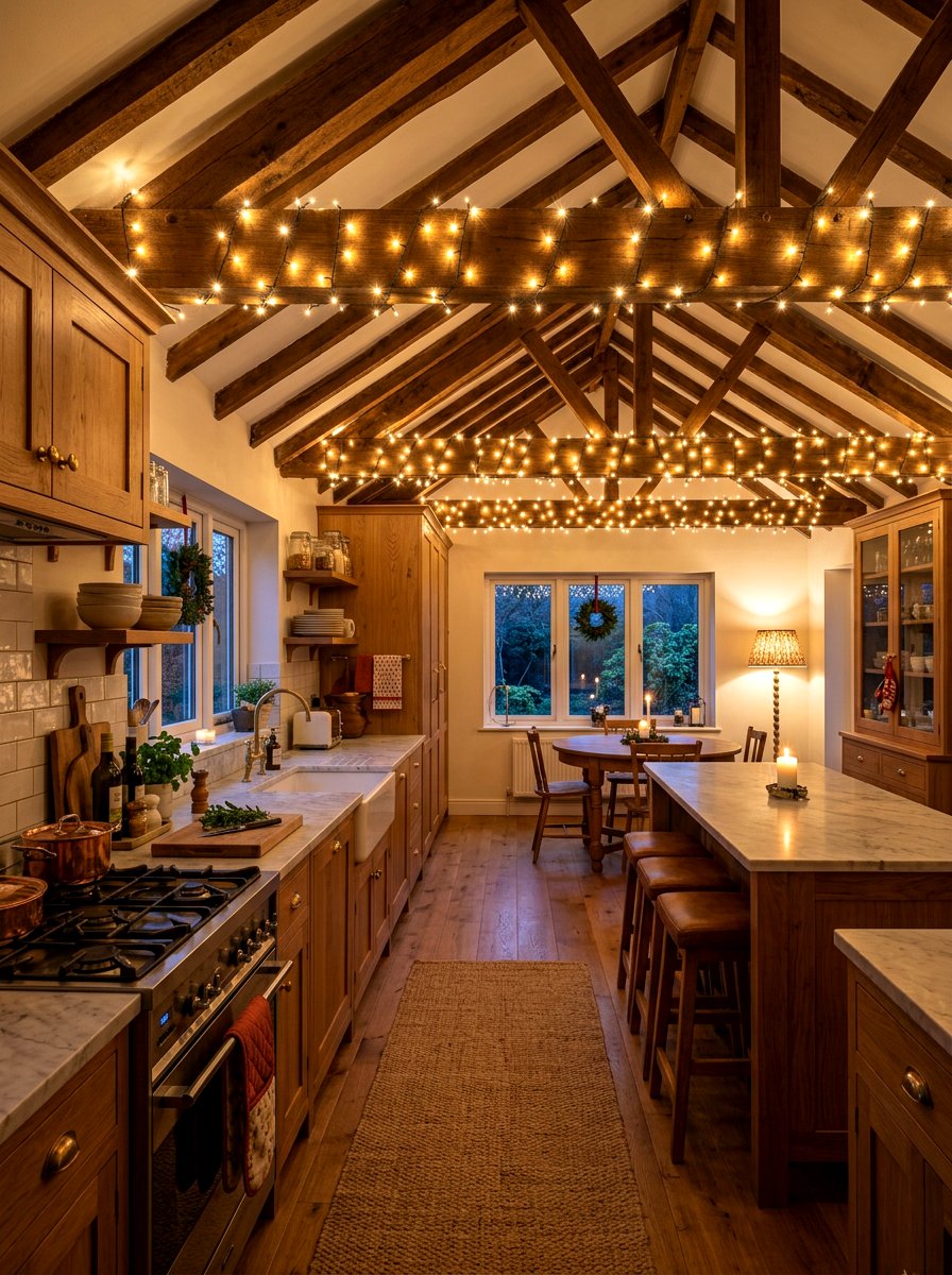 String Light Ambient Lighting - 30 tomato girl summer kitchen ideas