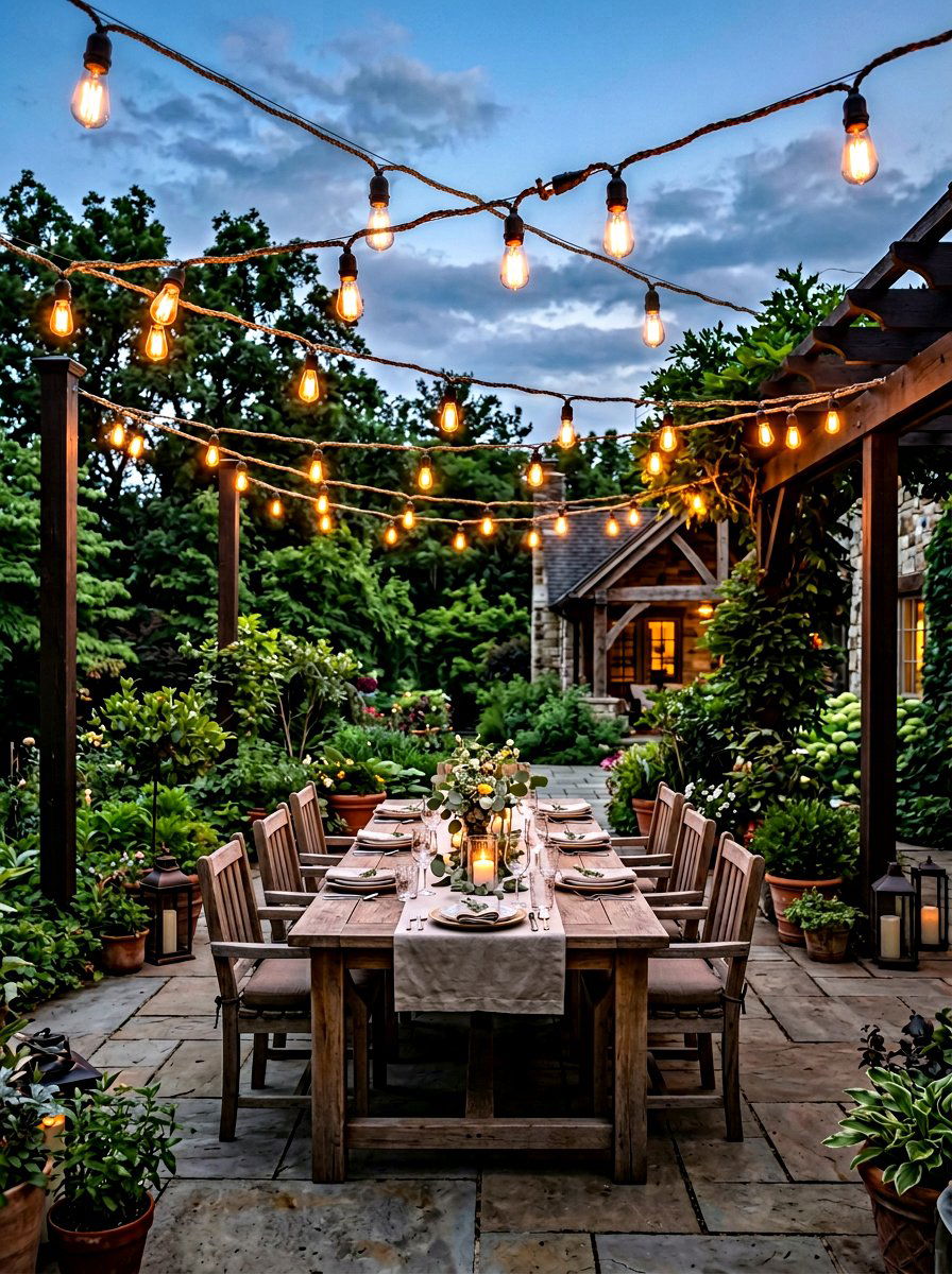 String Light Decor - 30 patio makeover ideas