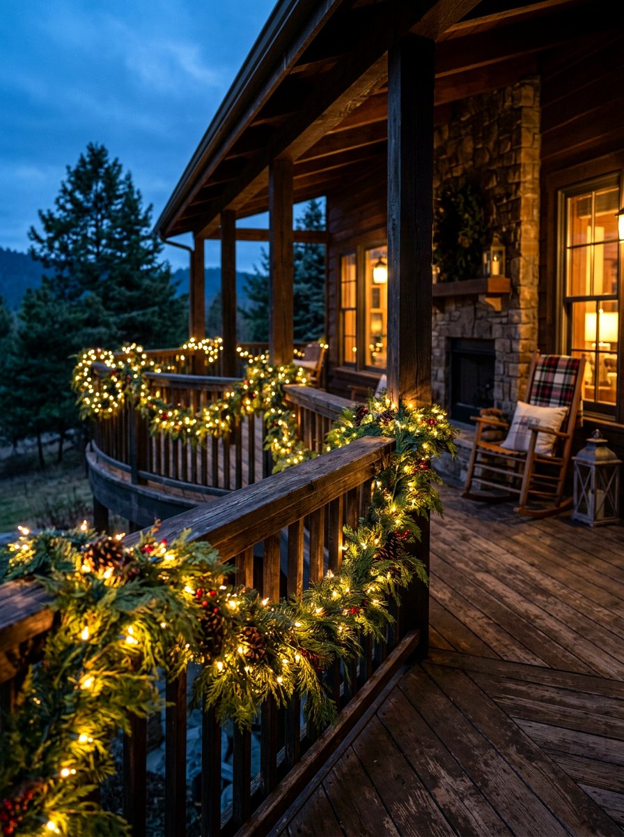 String Light Glow - 30 winter front porch ideas