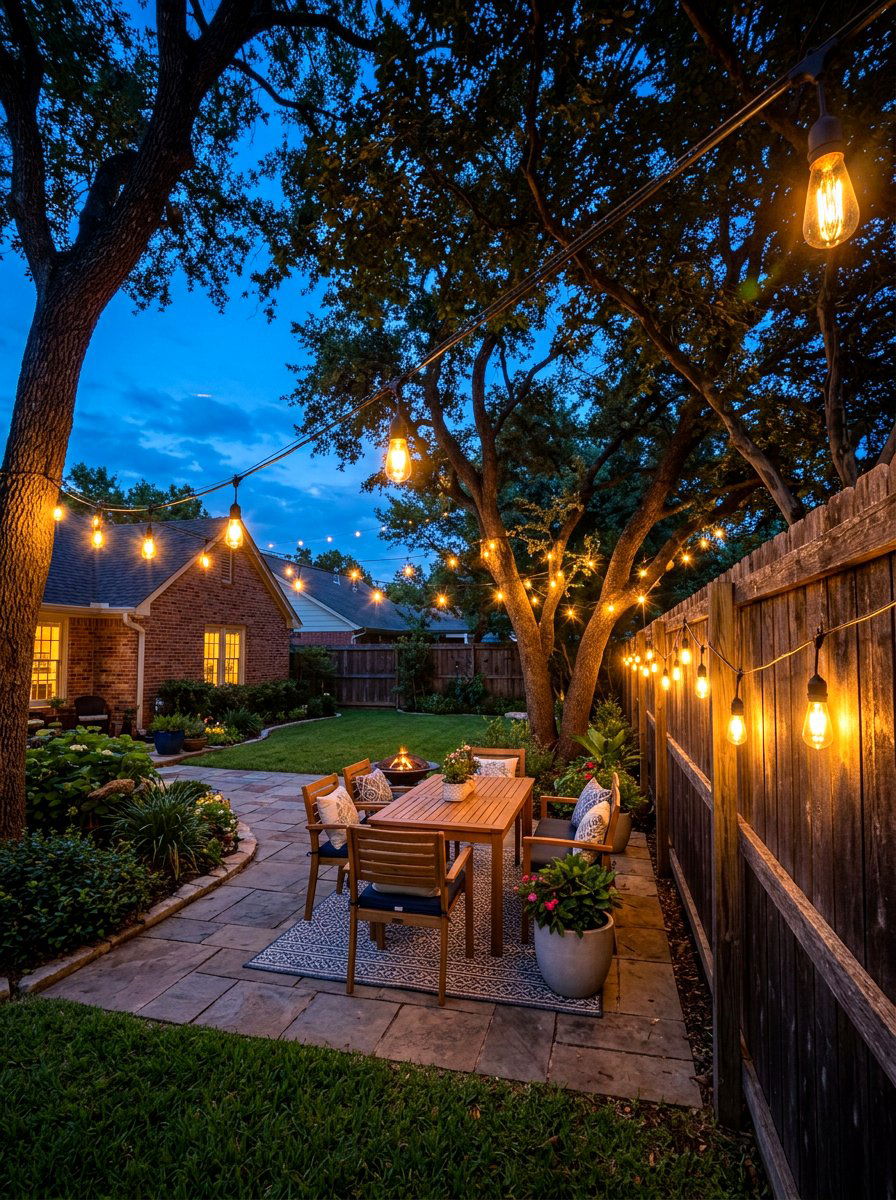 String Light Lighting - 30 outdoor movie night ideas