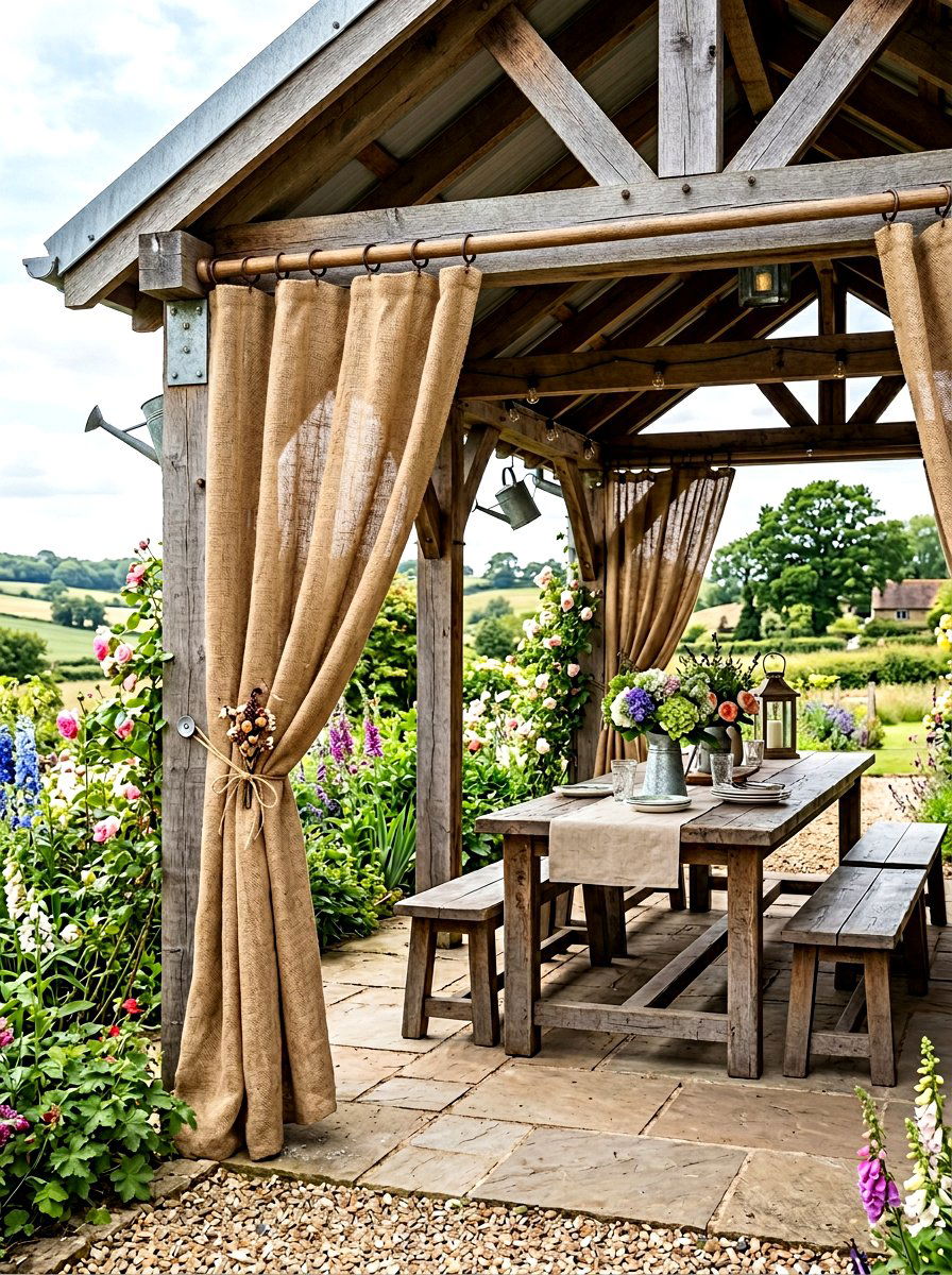 String Light Lit Pergola - 30 patio pergola dining ideas