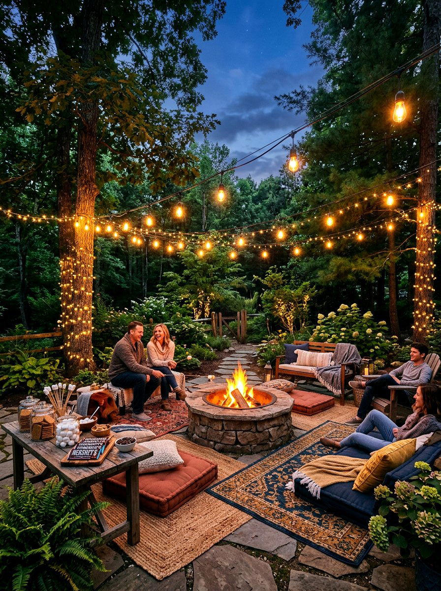 String Light Smores - 30 s'mores station ideas