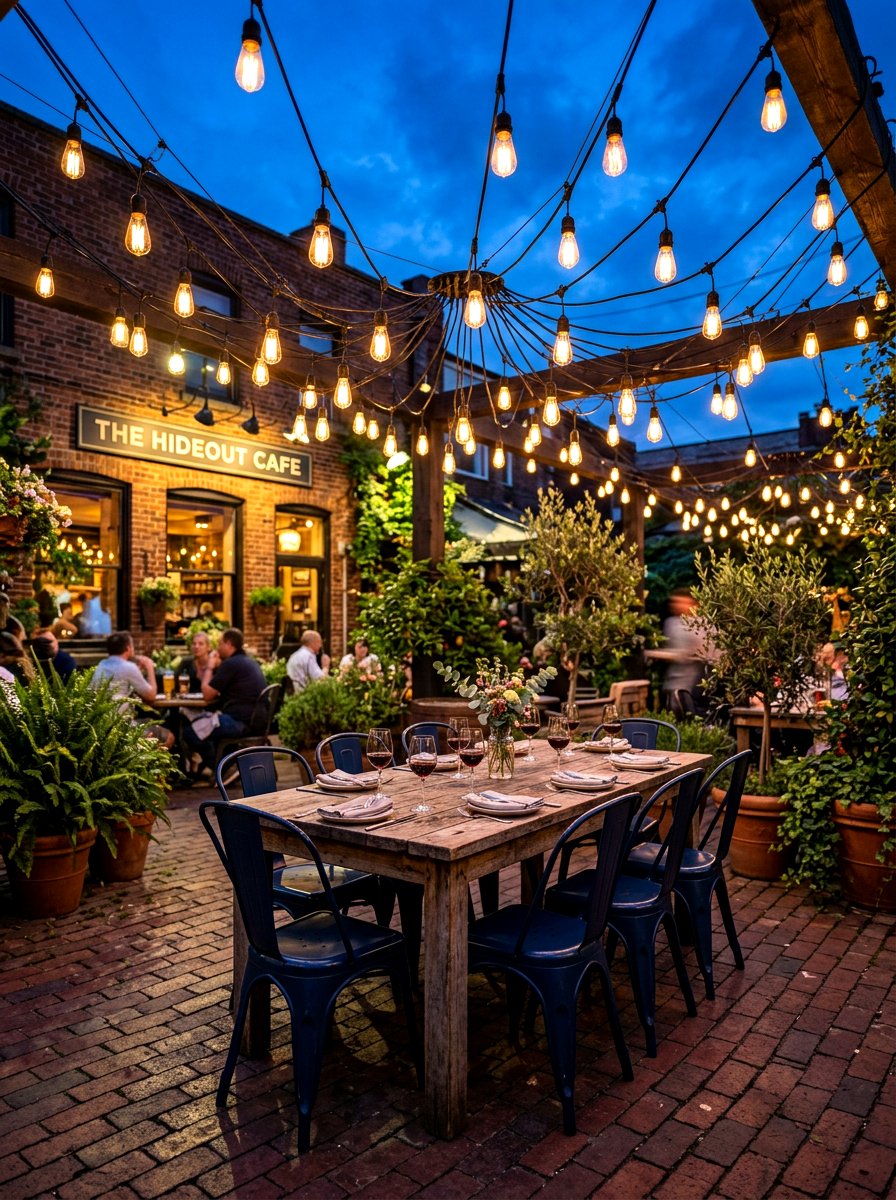 String Lights Canopy - 30 intimate patio ideas