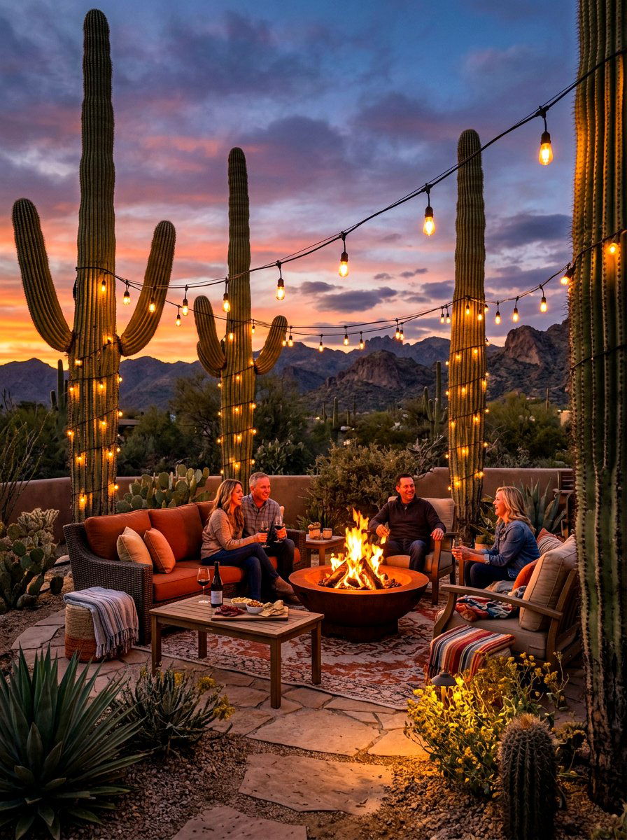 String Lights Lighting - 30 desert patio ideas