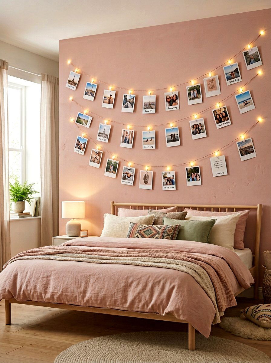 String Lights With Clips - 30 kids art display ideas