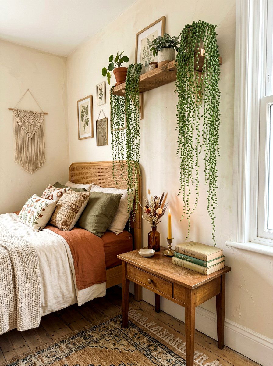 String Of Pearls Bedroom Corner - 30 bedroom plant corner ideas