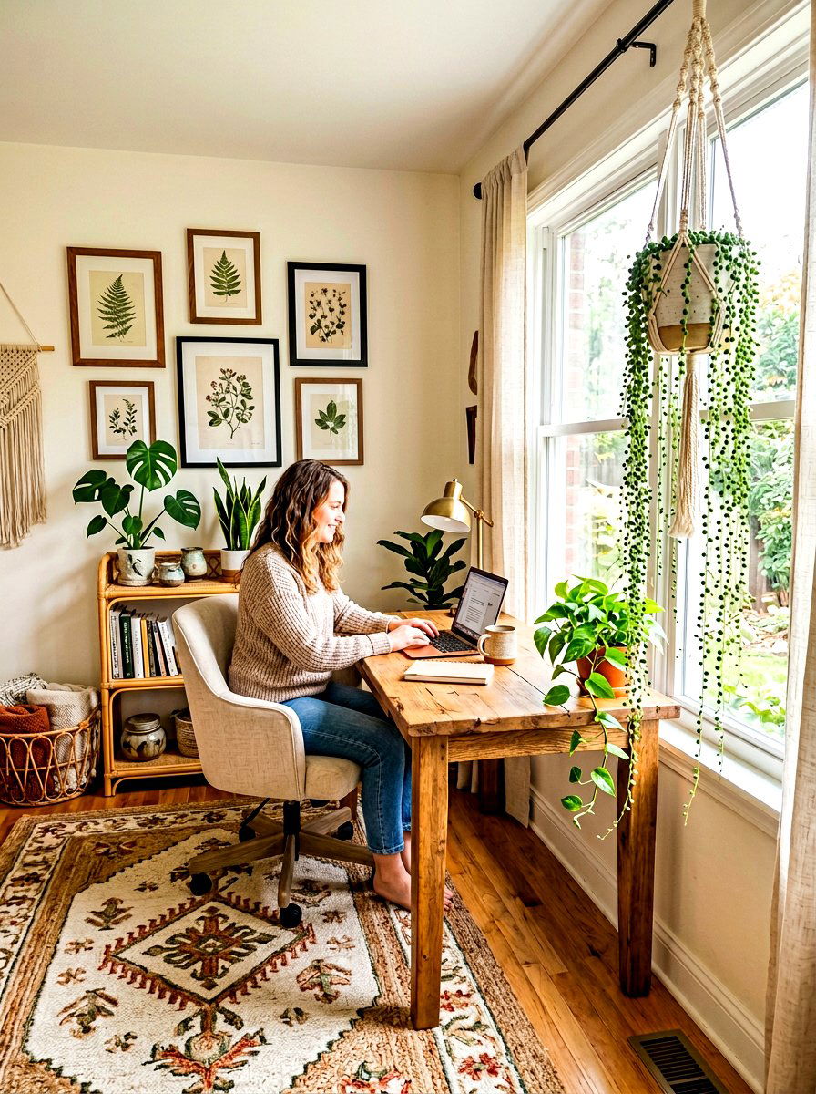 String Of Pearls Macrame Hanger - 30 home office plant ideas