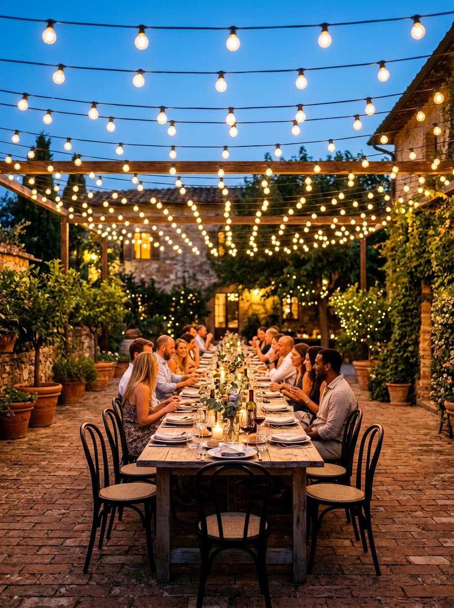 String light canopy - 30 backyard party ready ideas