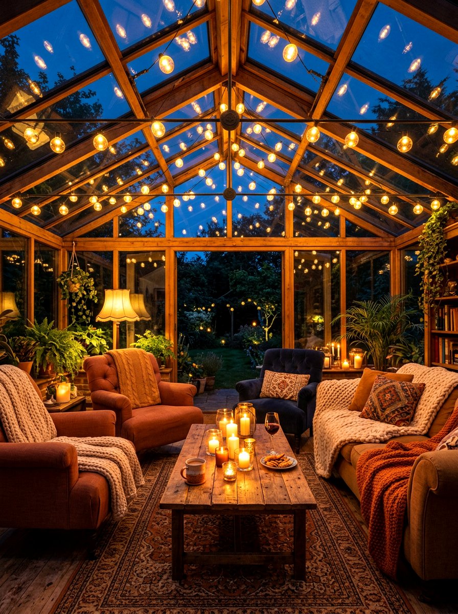 String light sunroom - 30 boho sunroom ideas
