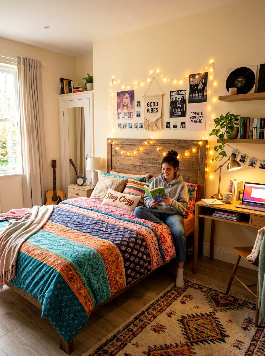String lights for cozy ambiance - 30 no paint decor ideas