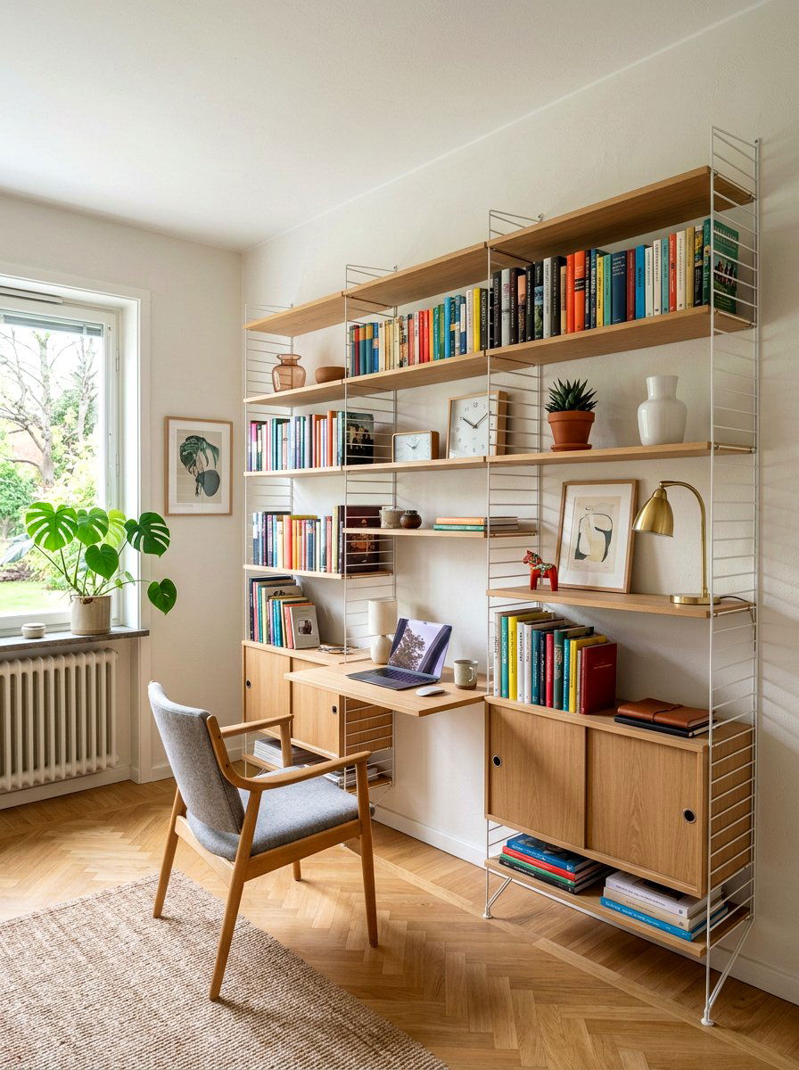 String shelf system - 30 minimalist shelf styling ideas