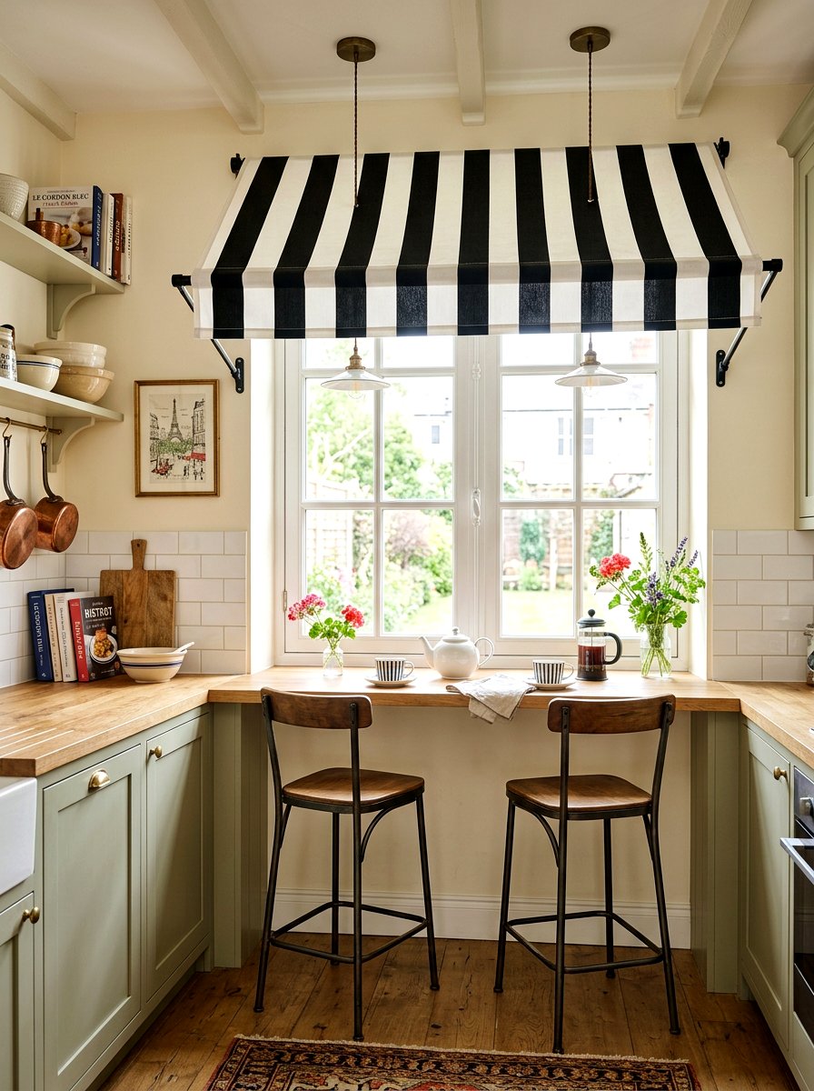 Striped Awning - 30 bistro kitchen ideas