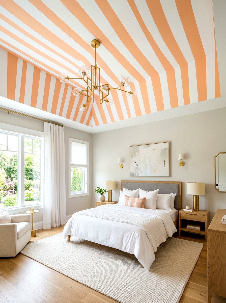 Striped Ceiling - 30 playful apartment decor ideas