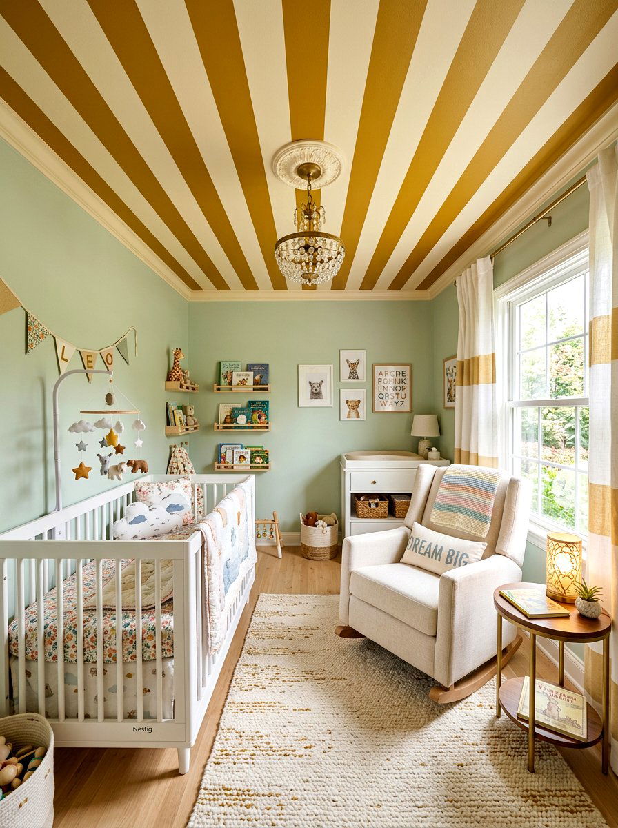 Striped Ceiling Paint - 30 bold stripe decor ideas