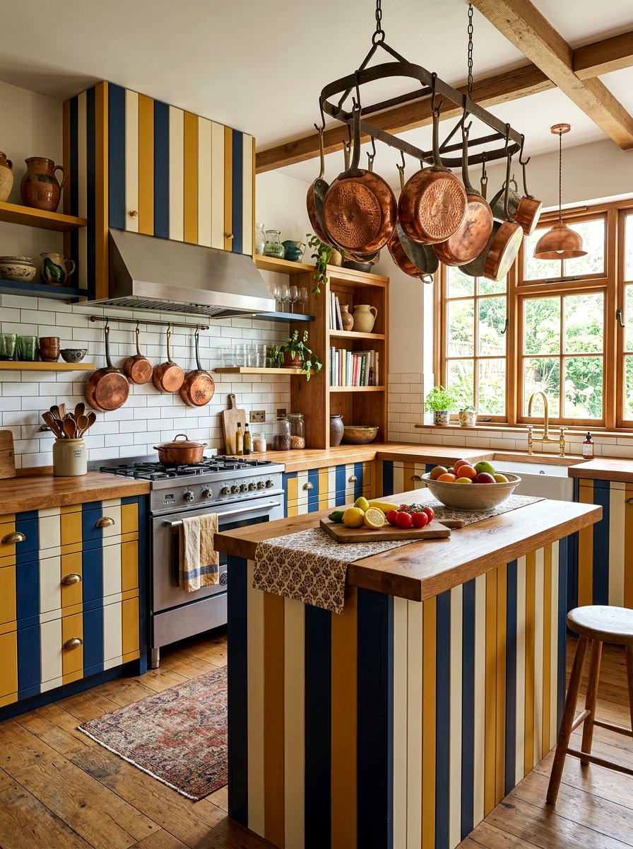 Striped Kitchen Cabinets - 30 bold stripe decor ideas