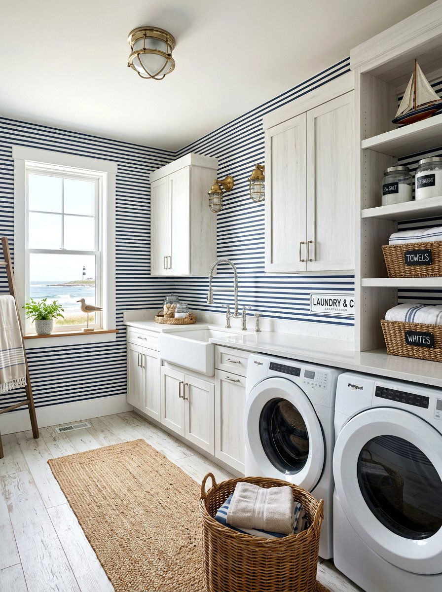 Striped Laundry Room Wallpaper - 30 laundry room wallpaper ideas