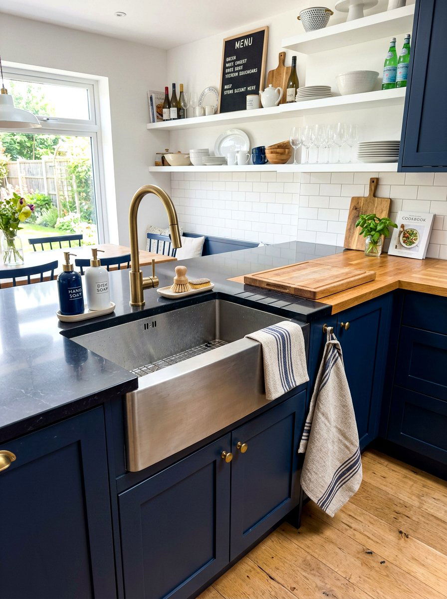 Striped Linen Kitchen Towel - 30 Paris cafe kitchen ideas