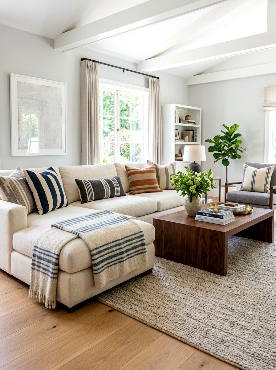 Striped Living Room Accents - 30 bold stripe decor ideas
