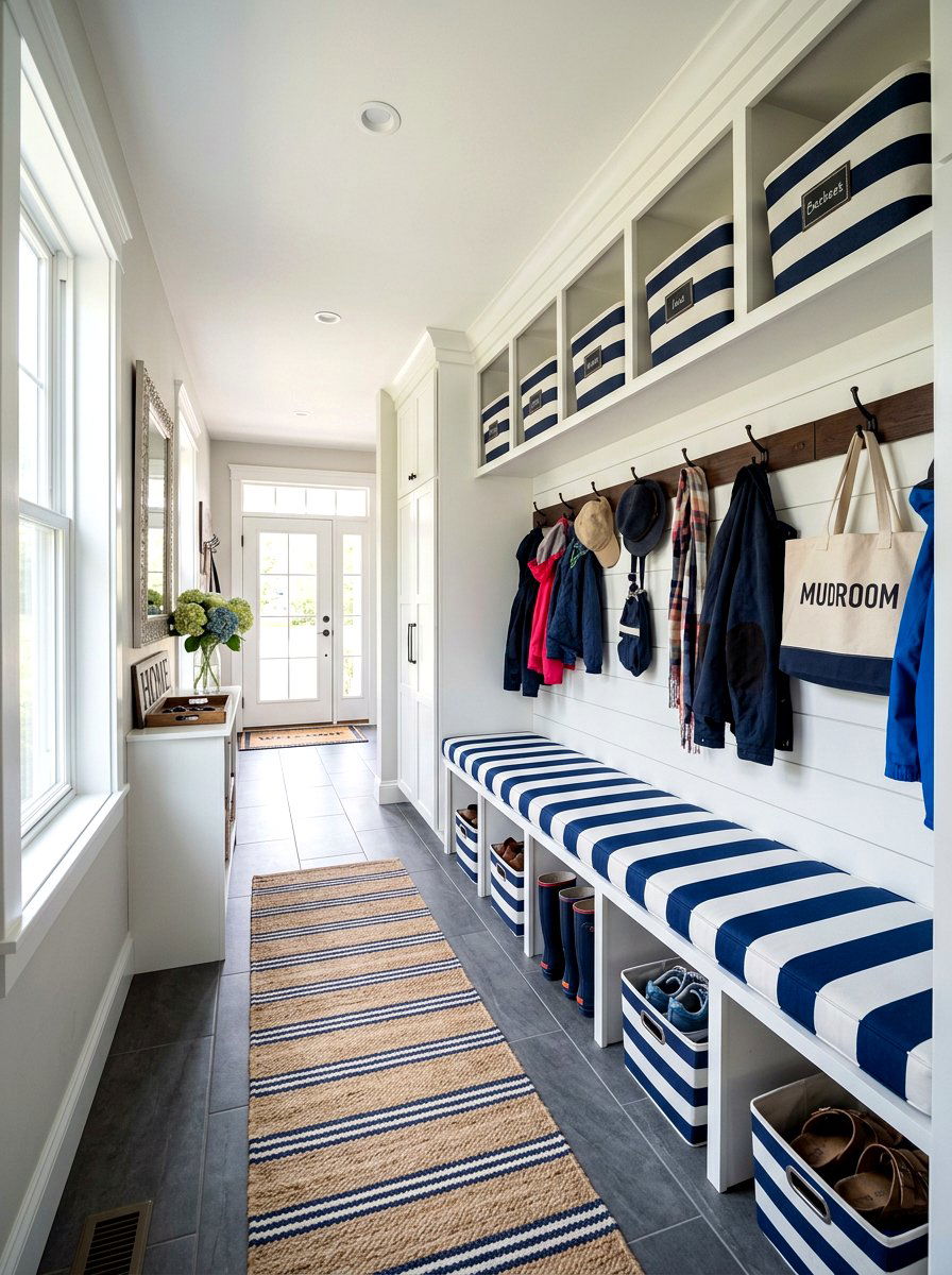 Striped Mudroom Decor - 30 bold stripe decor ideas