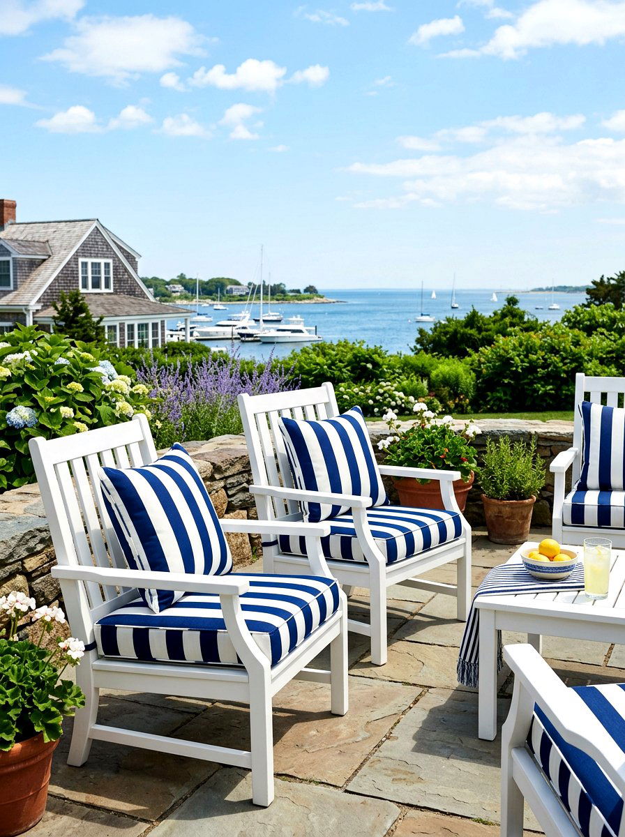Striped Outdoor Cushions - 30 East Coast patio ideas