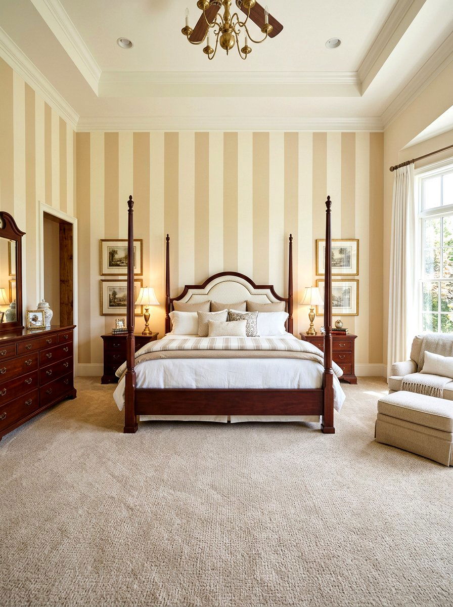 Striped Painted Headboard Wall - 30 painted headboard wall ideas