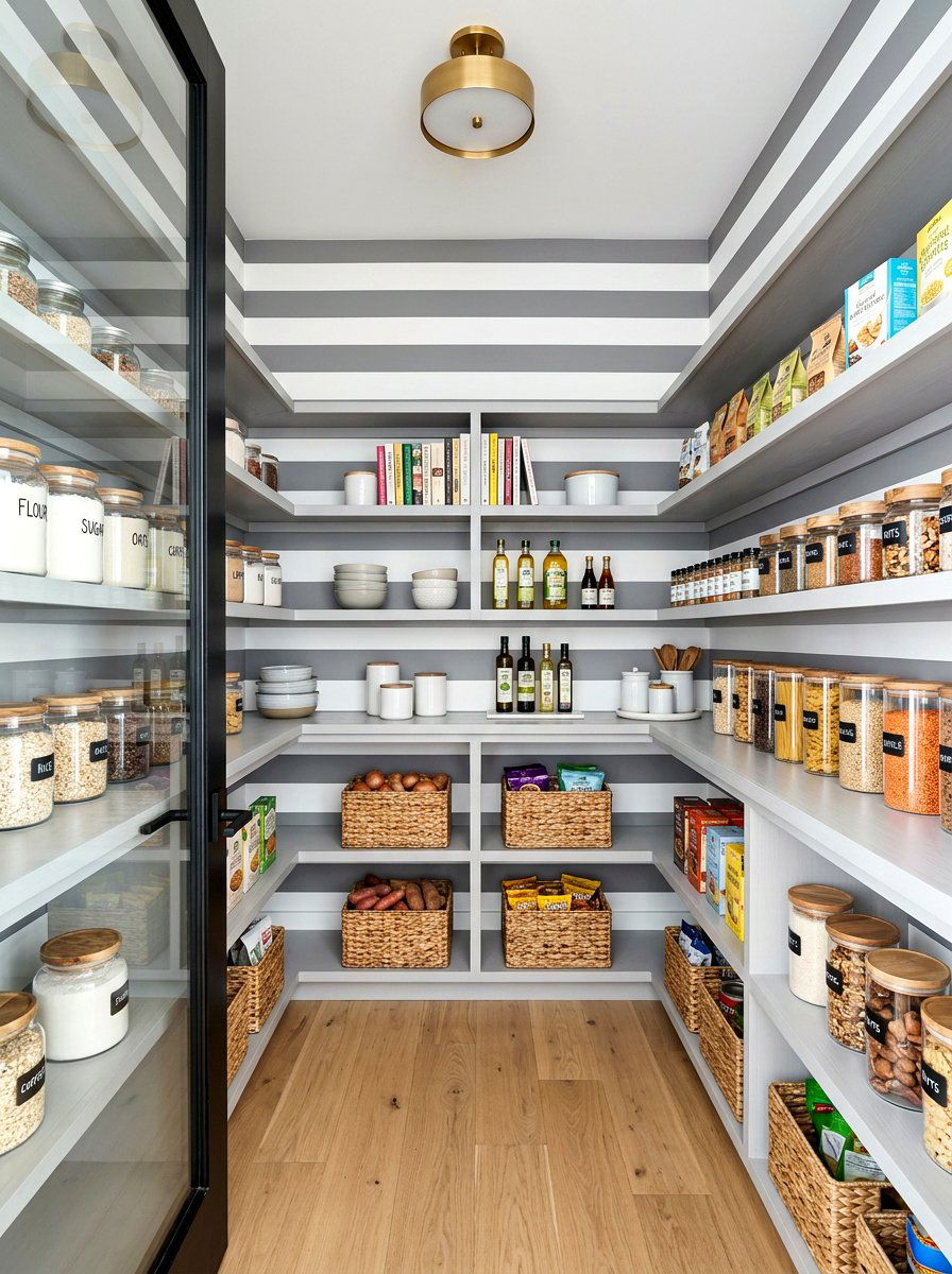 Striped Pantry Wallpaper - 30 pantry wallpaper ideas