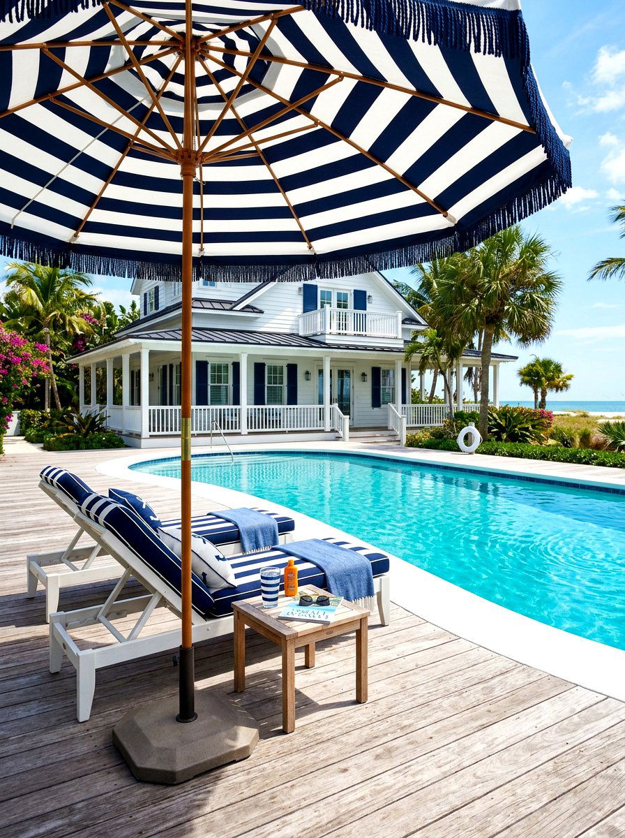 Striped Patio Umbrella - 30 patio umbrella ideas