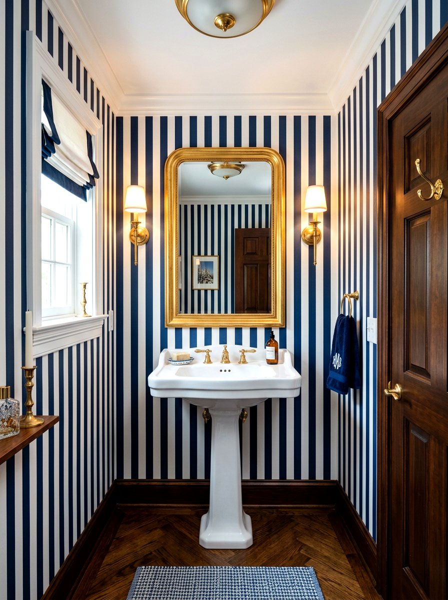 Striped Powder Room Wallpaper - 30 bold stripe decor ideas