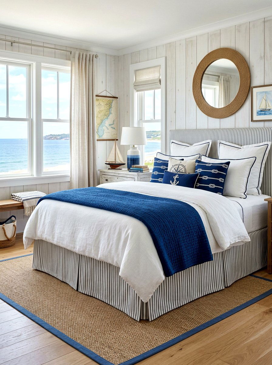 Striped Skirted Bed - 30 skirted bed ideas