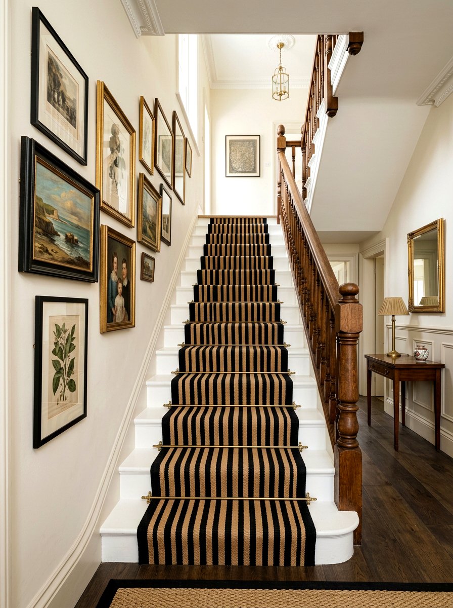 Striped Stair Runner - 30 bold stripe decor ideas