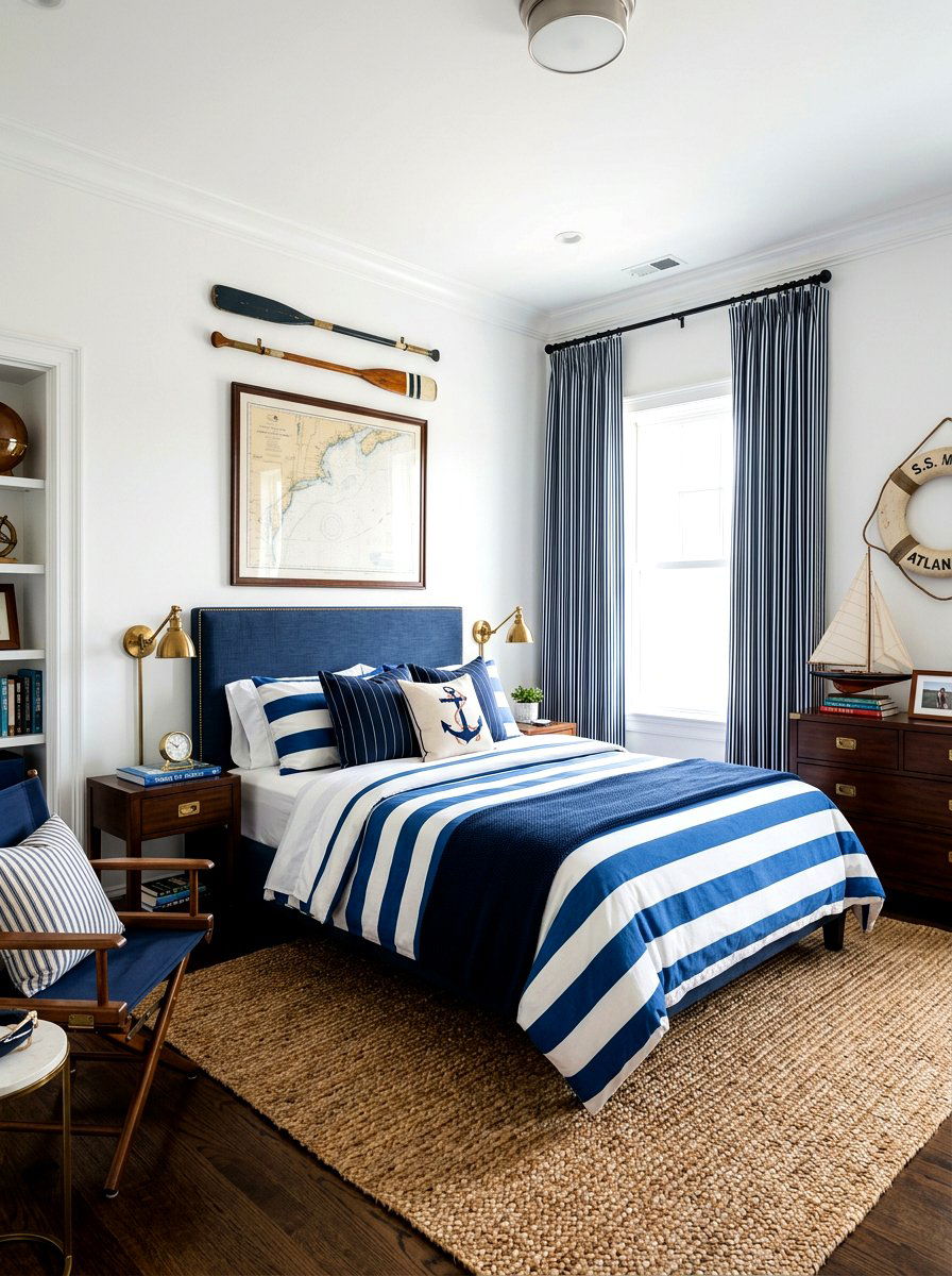 Striped Textiles - 30 spring bedroom refresh ideas