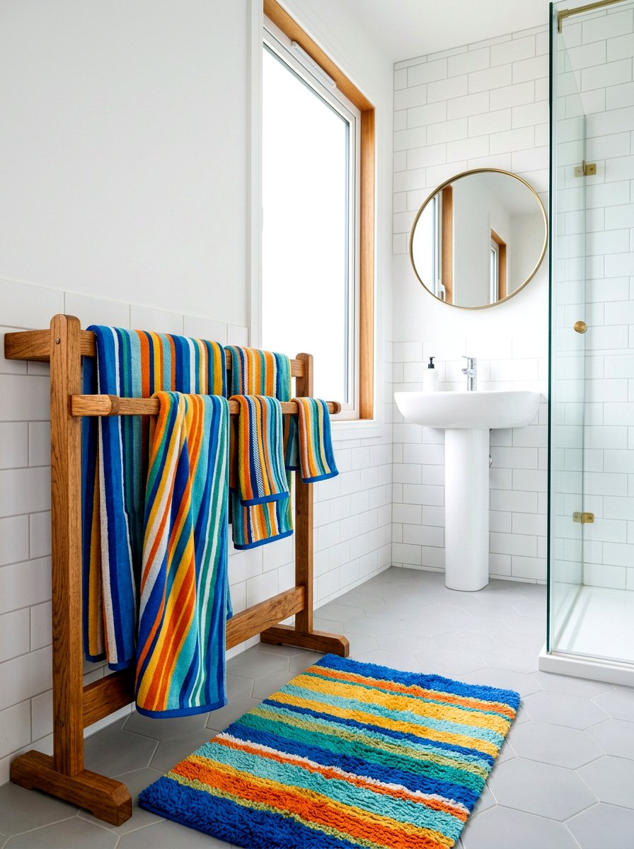 Striped Towel Bathroom - 30 summer bathroom decor ideas