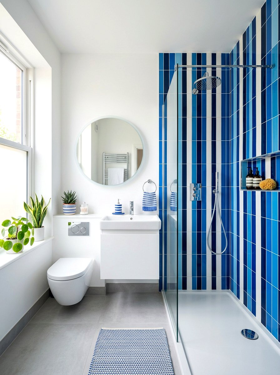 Striped Vertical Bathroom Tile - 30 bathroom accent tile ideas