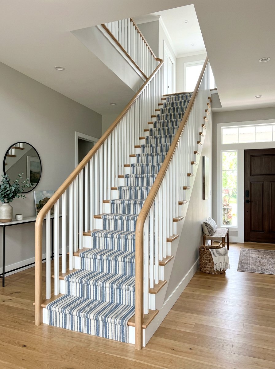 Striped stair runner - 30 stair runner ideas