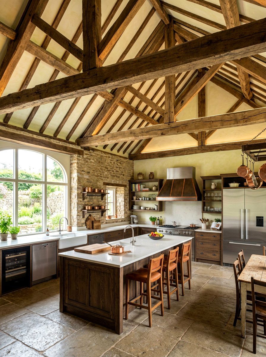 Structural kitchen ceiling beams - 30 kitchen ceiling beam ideas