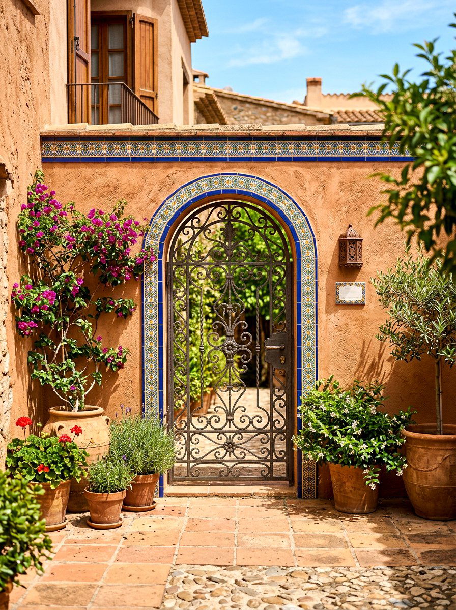 Stucco Courtyard Wall - 30 courtyard privacy wall ideas