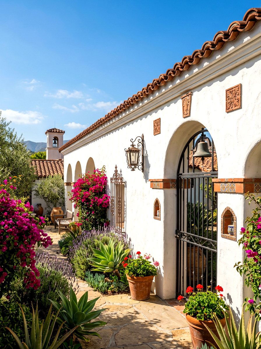 Stucco Finished Wall - 30 garden retaining wall ideas