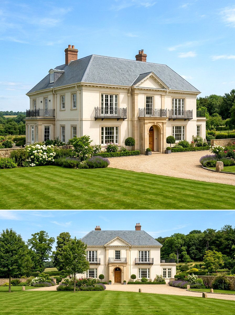 Stucco Manor House - 30 English manor exterior ideas