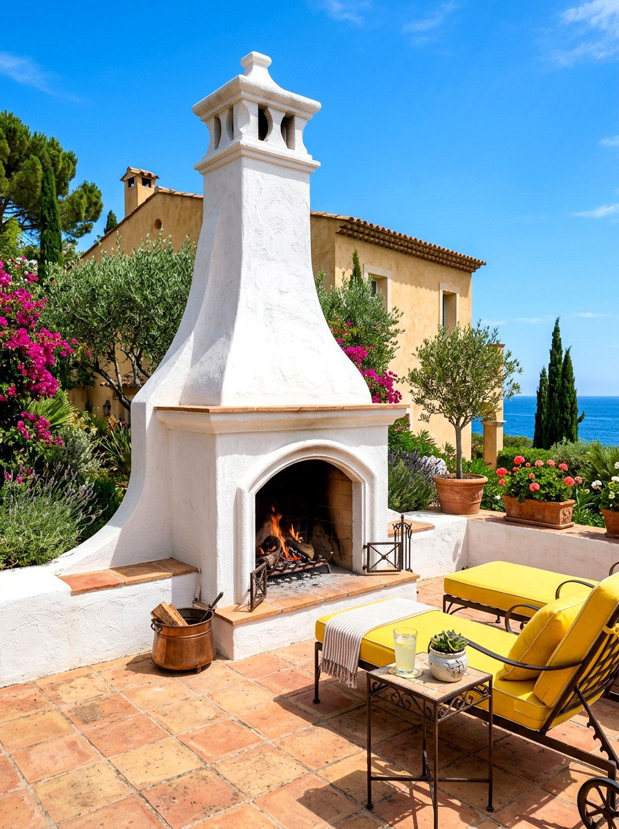 Stucco Patio Fireplace - 30 covered patio fireplace ideas