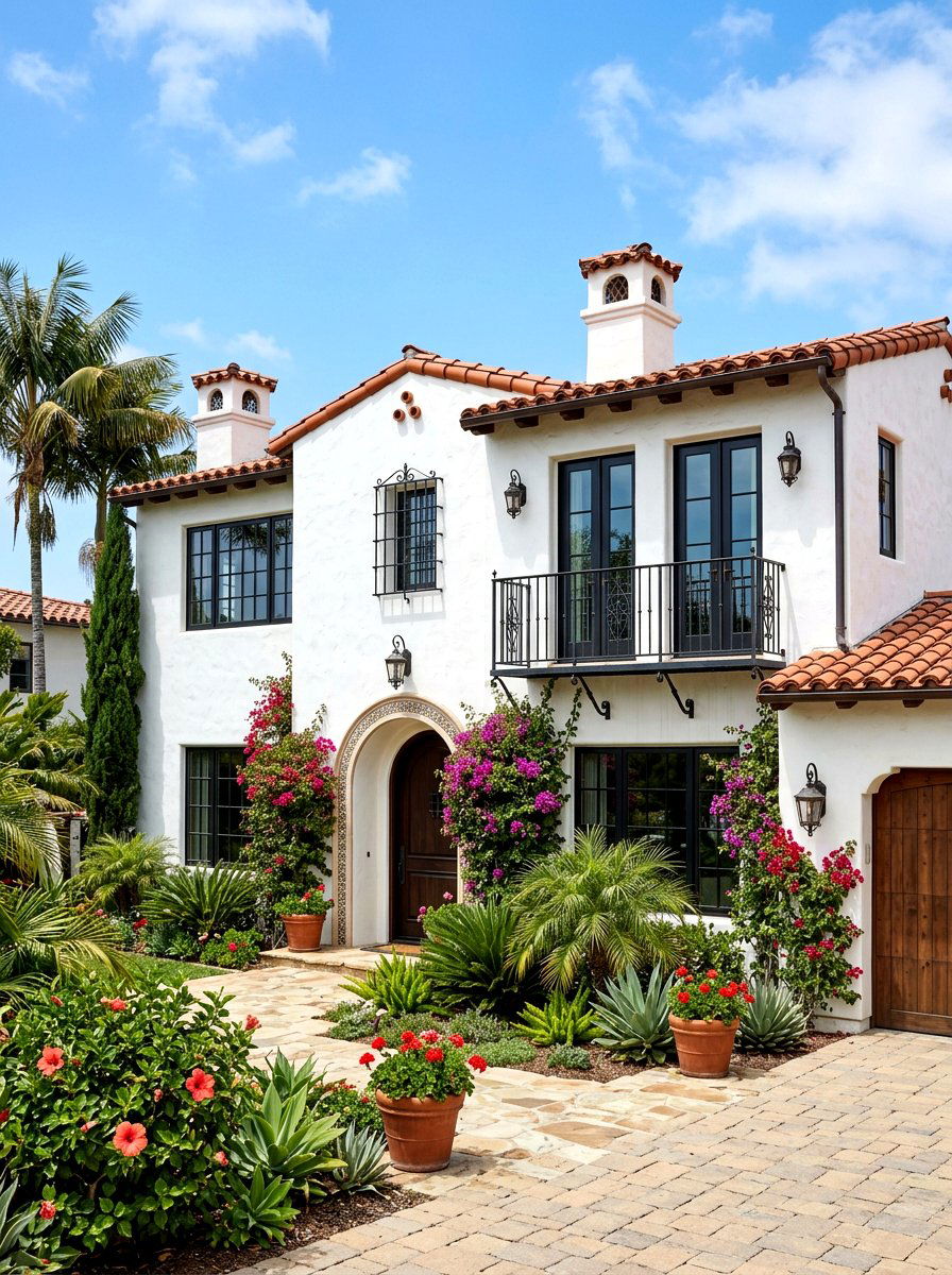 Stucco Spanish Style Exterior - 30 black bronze window exterior ideas
