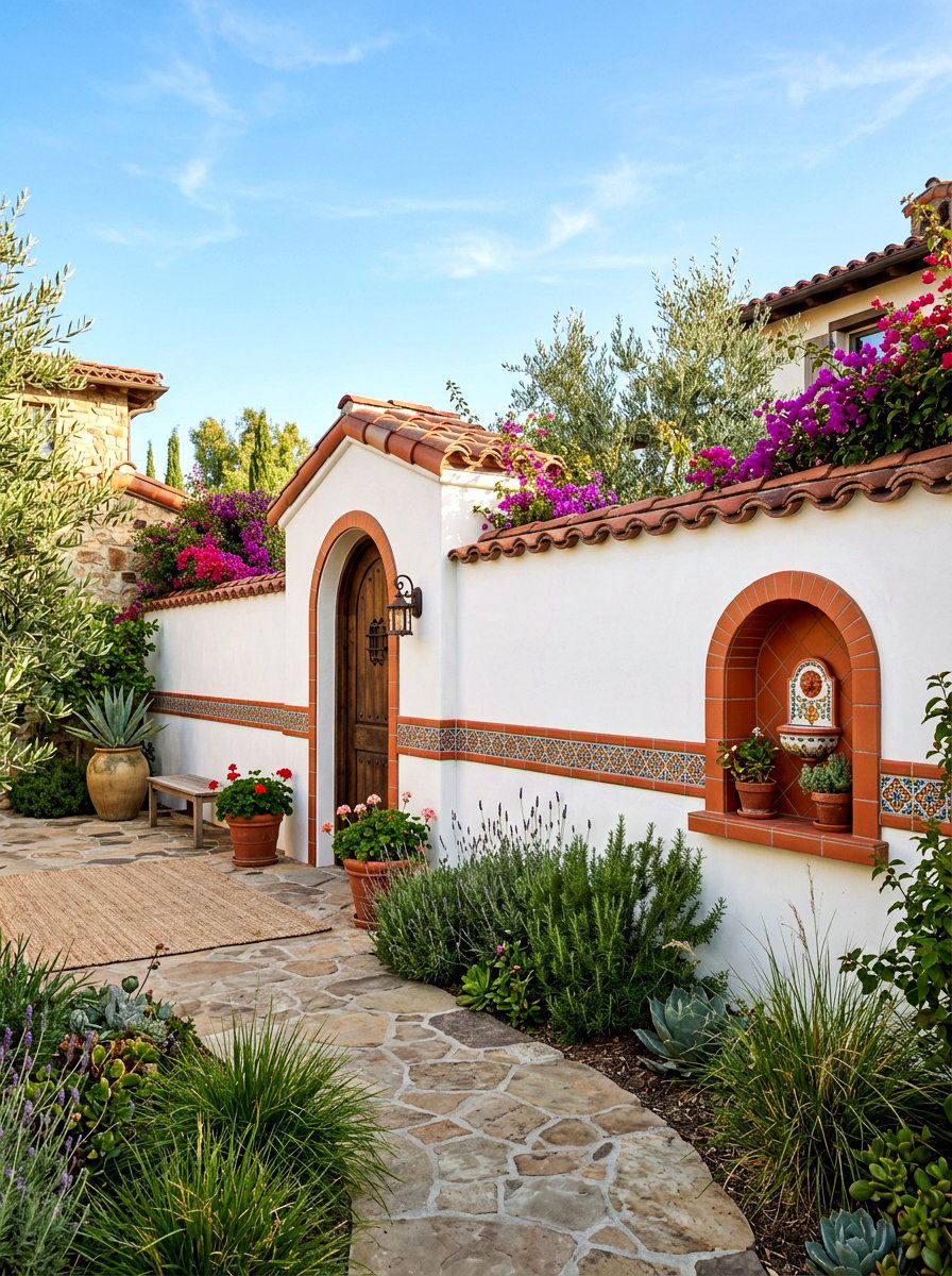 Stucco privacy wall - 30 outdoor shower privacy ideas
