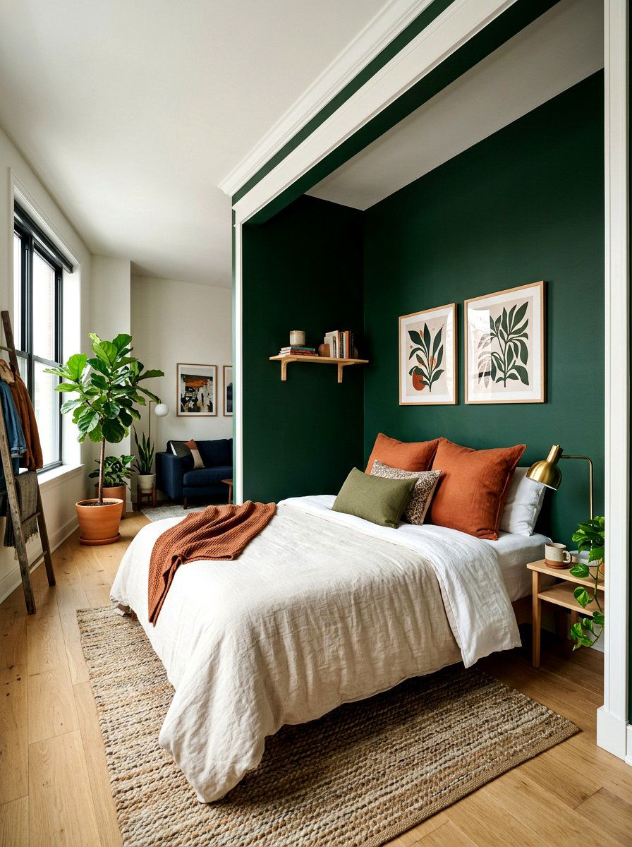 Studio Apartment Accent Wall - 30 alcove studio apartment ideas