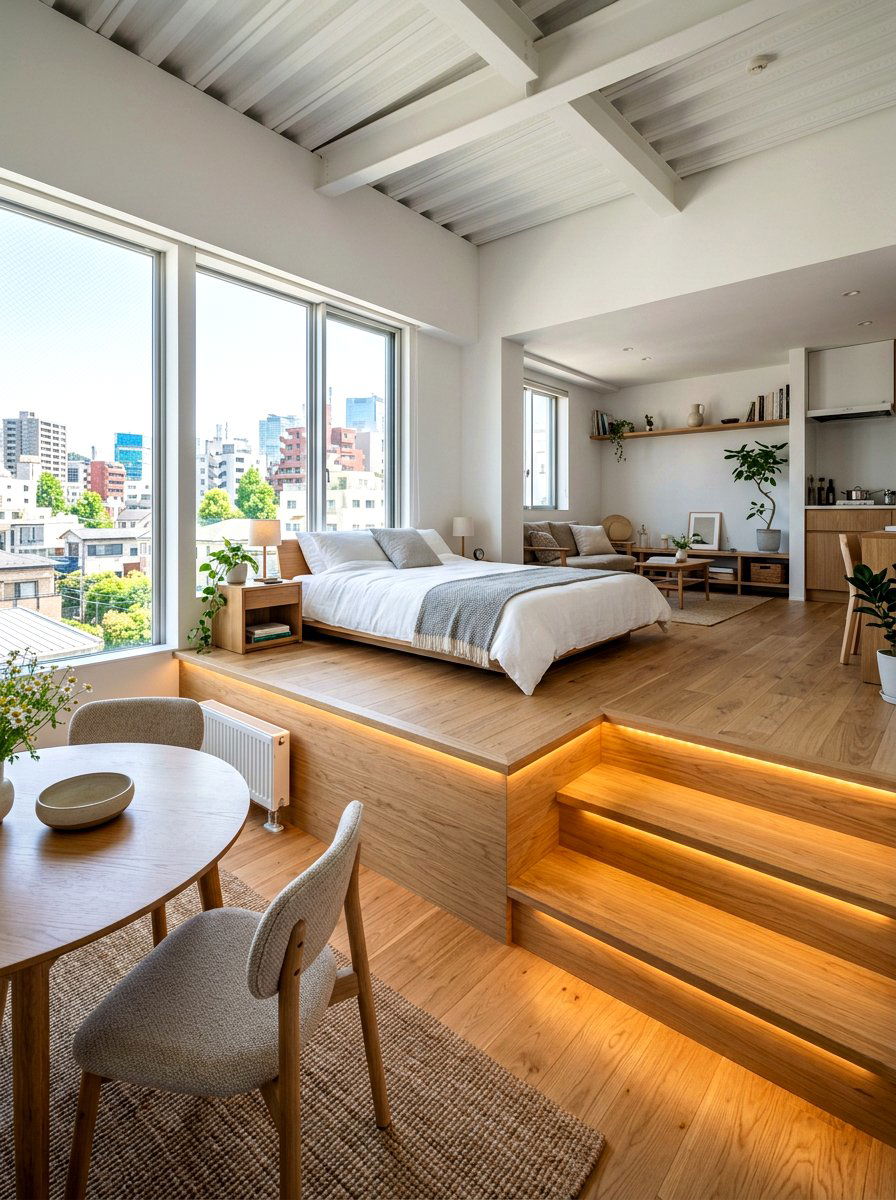 Studio Apartment Raised Floor - 30 studio sleeping nook ideas