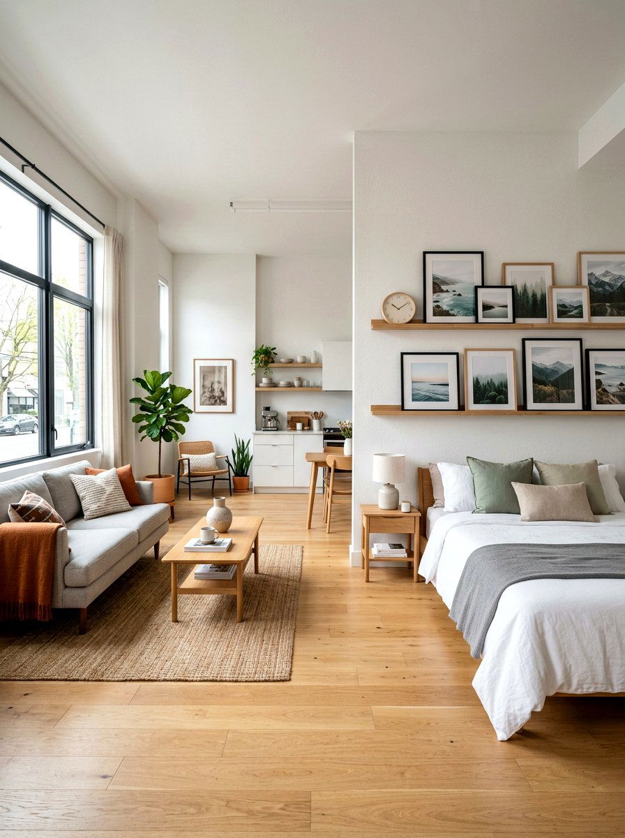 Studio Apartment Zone Divider - 30 picture ledge renter ideas