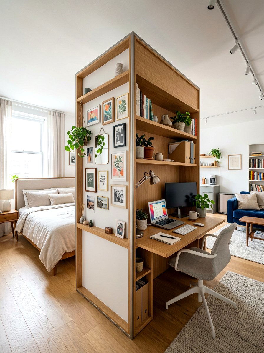 Studio Apartment Zone Divider - 30 mini salon wall apartment ideas