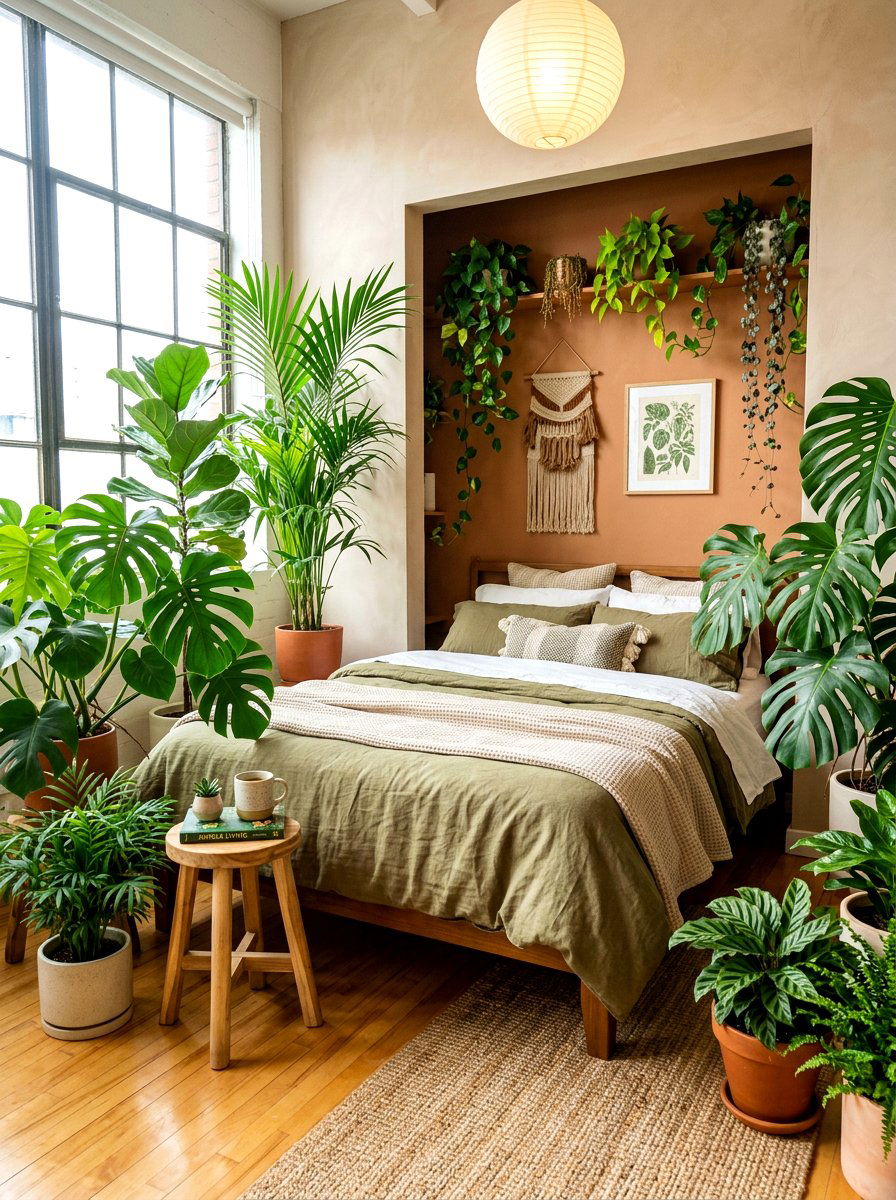 Studio Bed Nook With Plants - 30 bed nook studio ideas